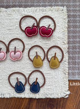 Little Ran儿童发饰可爱苹果发圈女童头绳宝宝发绳婴幼儿发饰