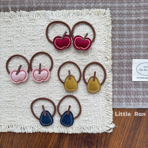 Little Ran儿童发饰可爱苹果发圈女童头绳宝宝发绳婴幼儿发饰