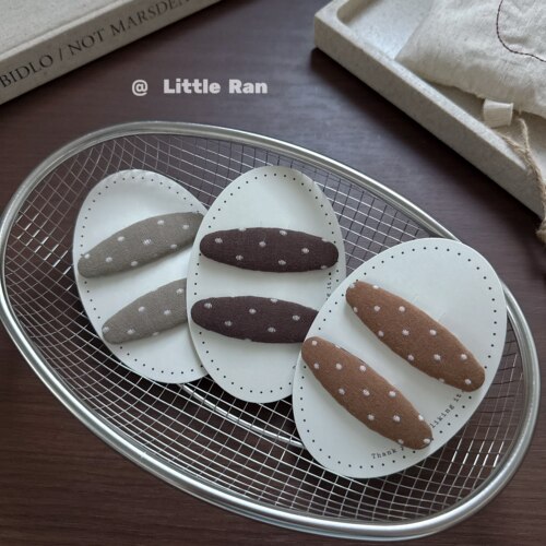 Little Ran早秋韩版波点发夹女可爱碎发夹刘海侧边夹百搭发饰