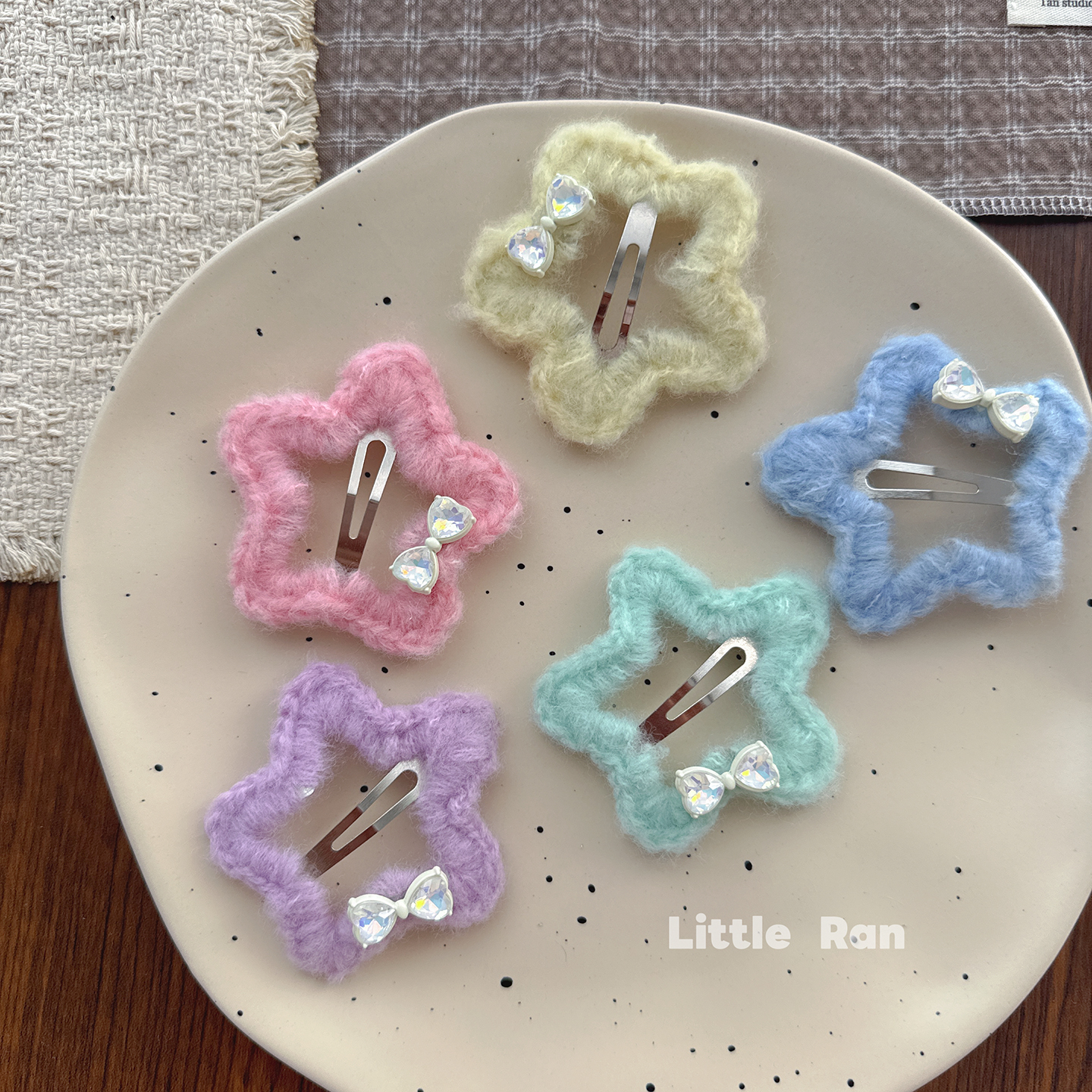 Little Ran秋冬新款星星发夹儿童发饰女童刘海碎发夹宝宝侧边夹