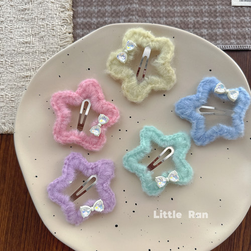 Little Ran秋冬新款星星发夹儿童发饰女童刘海碎发夹宝宝侧边夹