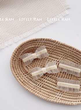 Little Ran  仙女发饰蝴蝶结发夹初夏网纱发夹宝宝可爱刘海夹边夹
