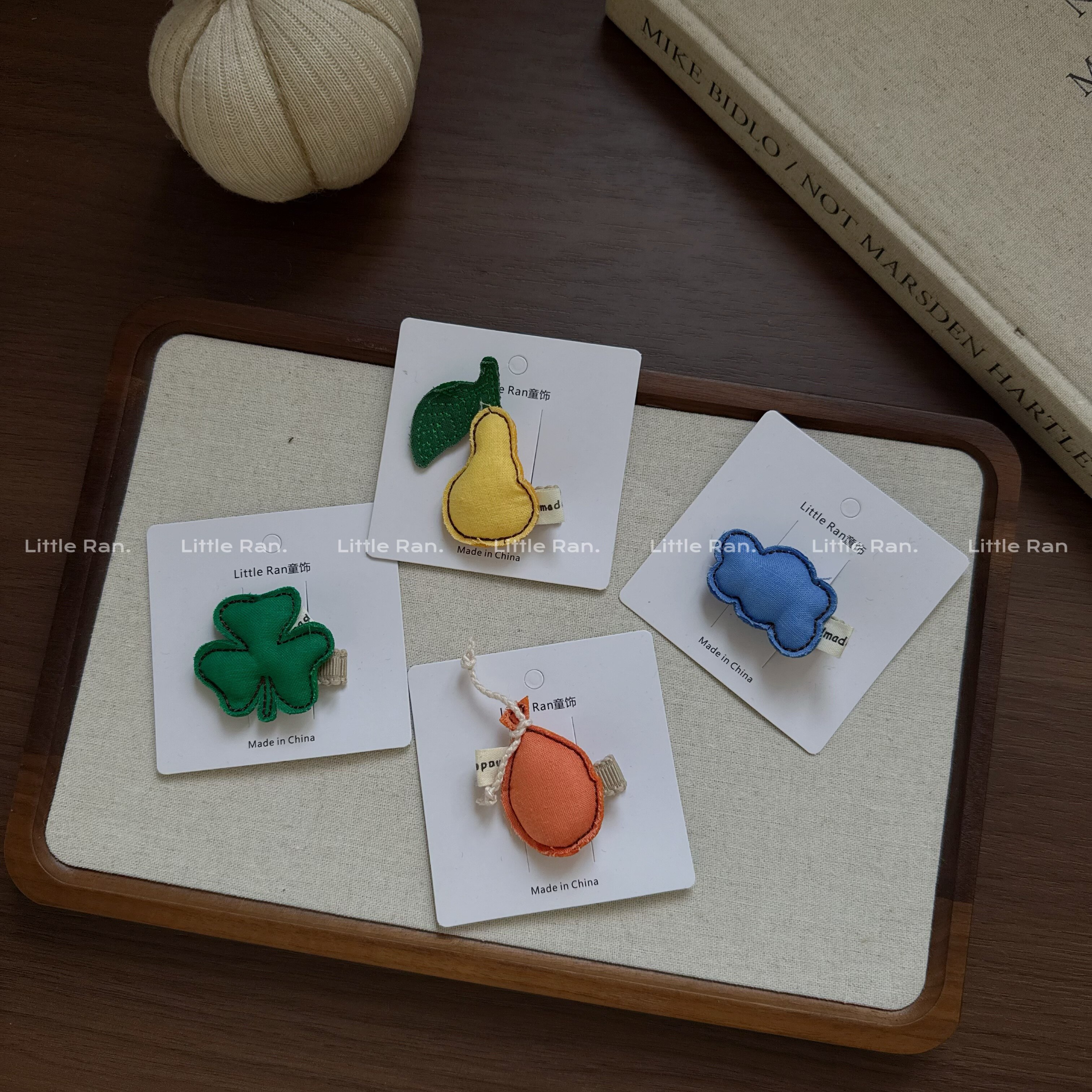 Little Ran可爱水果全包发夹女童手工布艺发饰卡通夹子头饰