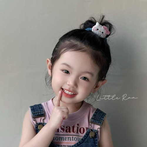 Little Ran儿童发圈牛仔KT猫发圈女童可爱丸子头皮筋发绳