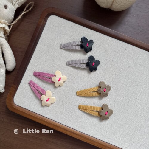 Little Ran可爱花朵发夹ins风甜美少女刘海侧边发夹儿童发饰