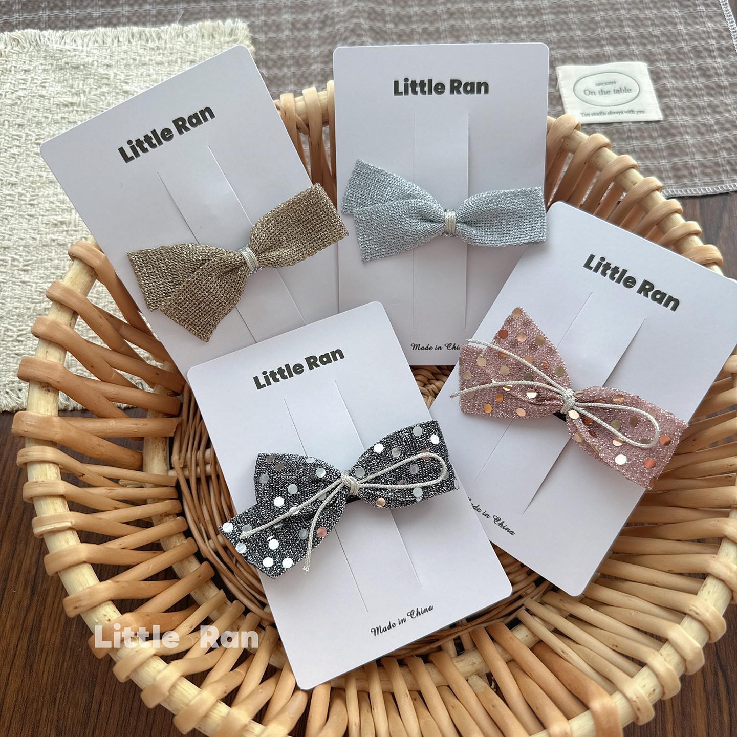 Little Ran儿童发饰闪亮蝴蝶结发夹女童宝宝丸子头发卡女童顶夹,童装/婴儿装/亲子装,发饰,淘宝优惠券,粉丝福利购,淘宝优惠卷