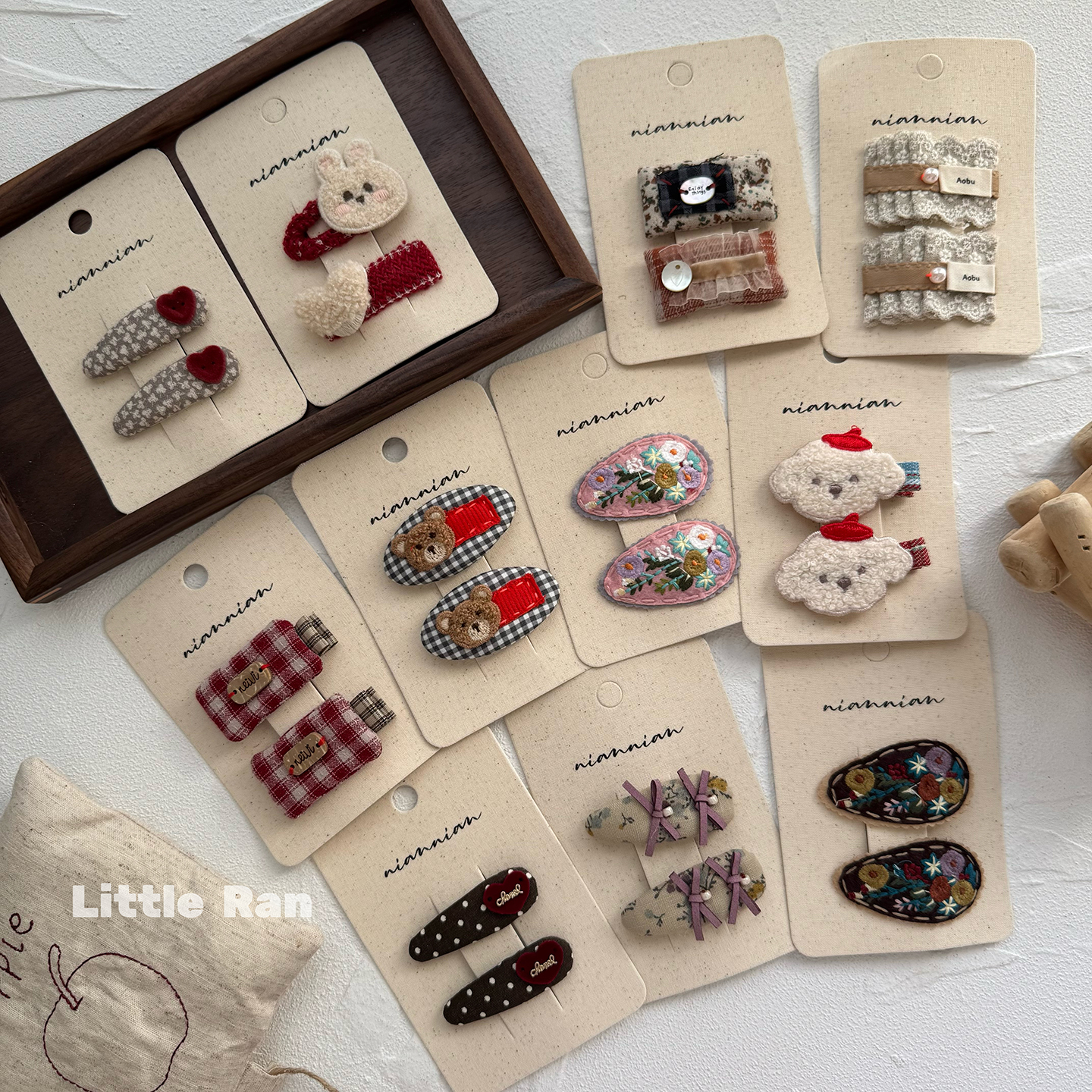 Little Ran nian nian 念念发夹布艺bb夹甜美百搭发夹小女孩发饰