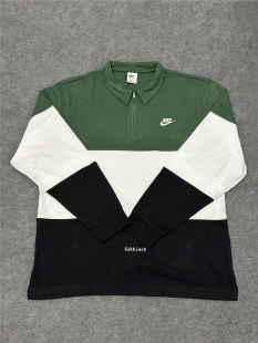 Nike耐克男运动休闲宽松翻领舒适拼接polo套头长袖 323 T恤FB7798