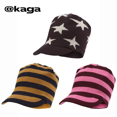 KAGA官方弹力宽松带檐针织鸭舌帽