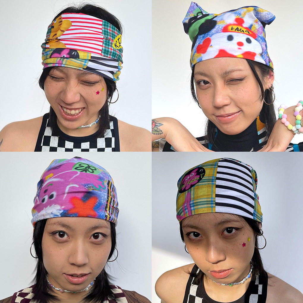 KAGA官方 千禧辣妹趣味运动围巾/丝巾/披肩
