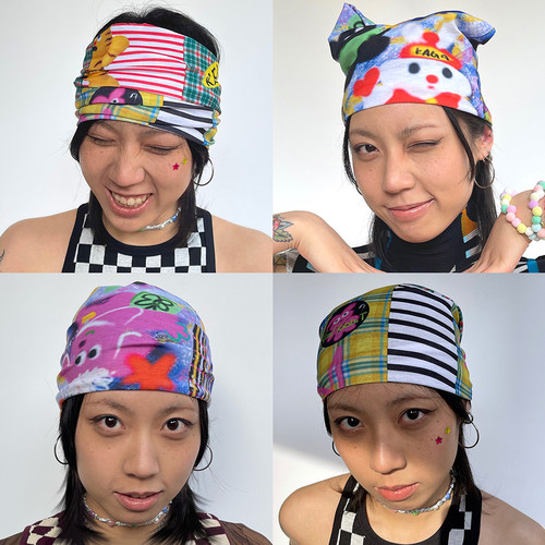 官方正品KAGA 千禧辣妹趣味运动户外百搭无缝套头高弹头巾