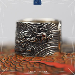 主师木乃伊刺青尼泊尔慈善合作款 玄龙戒指原创手工浮雕
