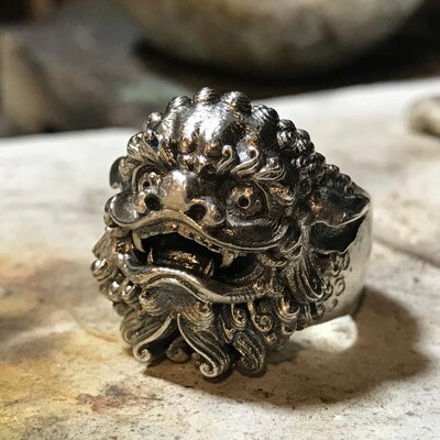 风活口戒指主师纯银原创设计情侣