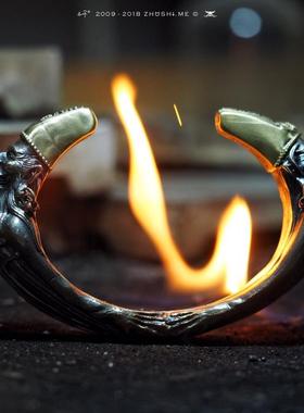 黑白无常手镯主师纯银实心手镯