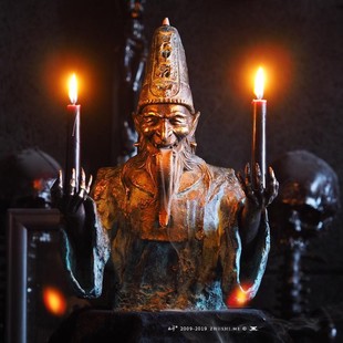 主师工作室5周年黑白无常谢必安白无常倒流香烛台青铜雕塑限量摆