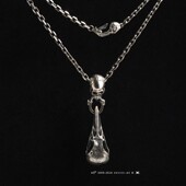 主师原创纯银骷髅与乌鸦之间暗黑s925男士 潮流挂坠吊坠哥特项链