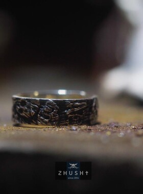 主师26款原创全新头骨雕刻手工浮雕纯银超精细活口可调节戒指尾戒