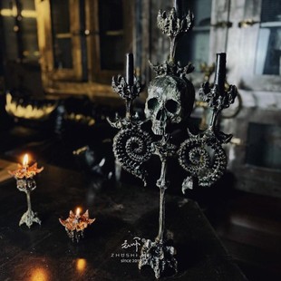 主师原创出品2025莲骨烛台 酥油灯香炉黄铜  茶室琴房  器皿摆件