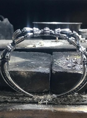 主师骷髅暗黑情侣纯银