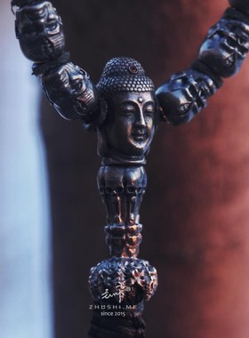 主师纯银108颗佛珠原创设计项链