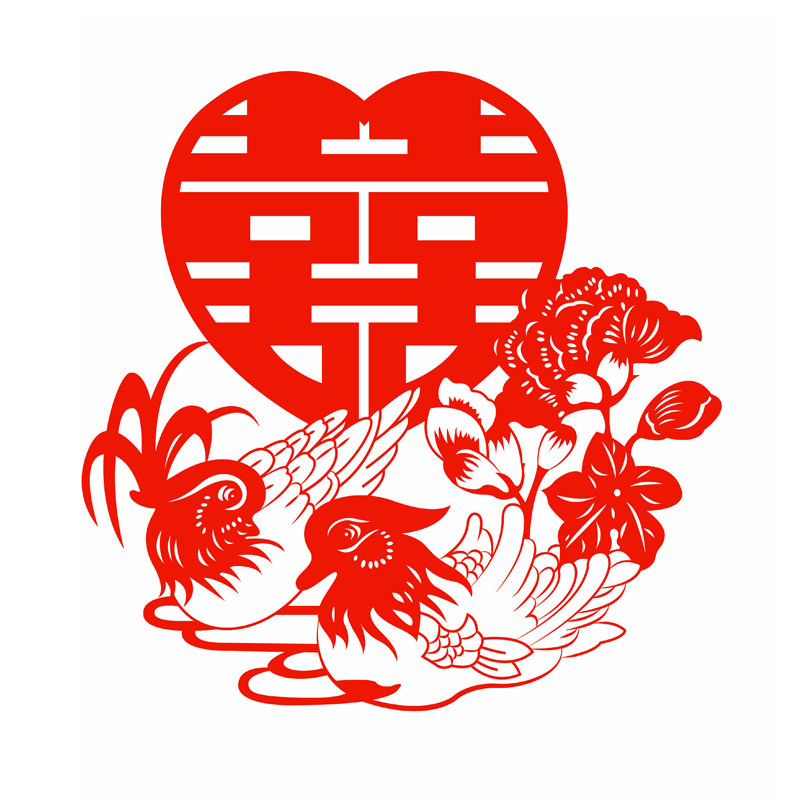 我们结婚啦喜字贴静电贴纸双喜字喜字/剪纸/贴纸