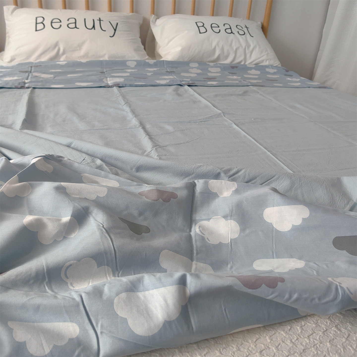 孤品，品牌尾货刺绣云朵纯棉全棉加大双人被套被罩220x240单件,床上用品,被套,淘宝优惠券,粉丝福利购,淘宝优惠卷