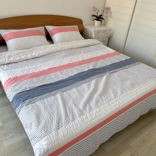 特价 外贸出口原单尾货纯棉泡泡布全棉色织双人被套被罩200x230