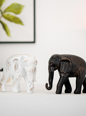 出口跨境工艺品大象树脂桌面摆件办公客厅艺术工艺品玄关软装装饰