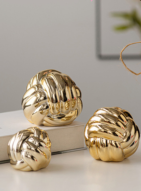 轻奢现代陶瓷线条纹理摆件北欧风格家居桌面客厅装饰工艺品