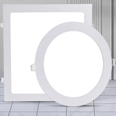 面板灯LED筒灯方形开孔7.5圆形4寸嵌入式 服装 商铺厨房客厅天花灯