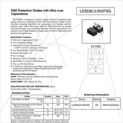 LESD8L5.0N3T6G,SOT883,丝印Q2,ESD议价