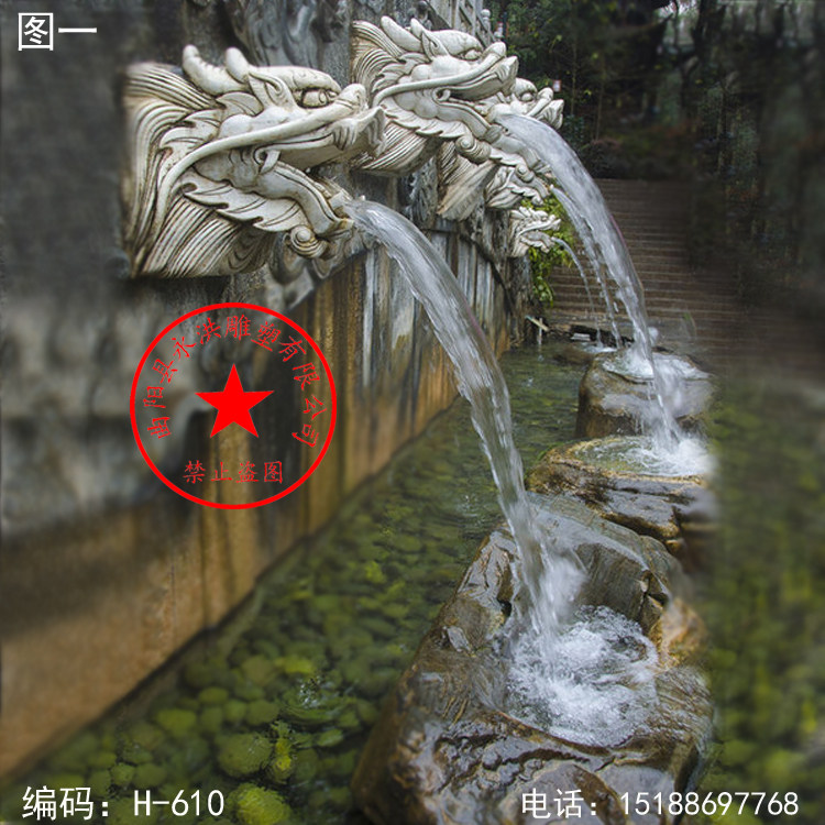 石雕喷水头厂家直销龙狮喷水头流水吐水石龙头庭院摆件装饰家居