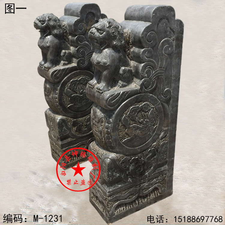 石雕门墩仿古做旧青石汉白玉抱鼓石门台门枕石六合同春石狮子石墩