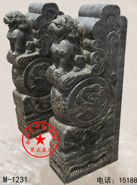 仿古做旧汉白玉石雕门墩