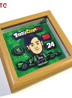 【NSTC原创立体画摆件】F1索伯车队周冠宇卡通Q版赛车迷纪念摆台