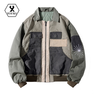 宇犀原创设计潮牌复古珠帆牛仔外套修身 简约休闲夹克上衣男B1025