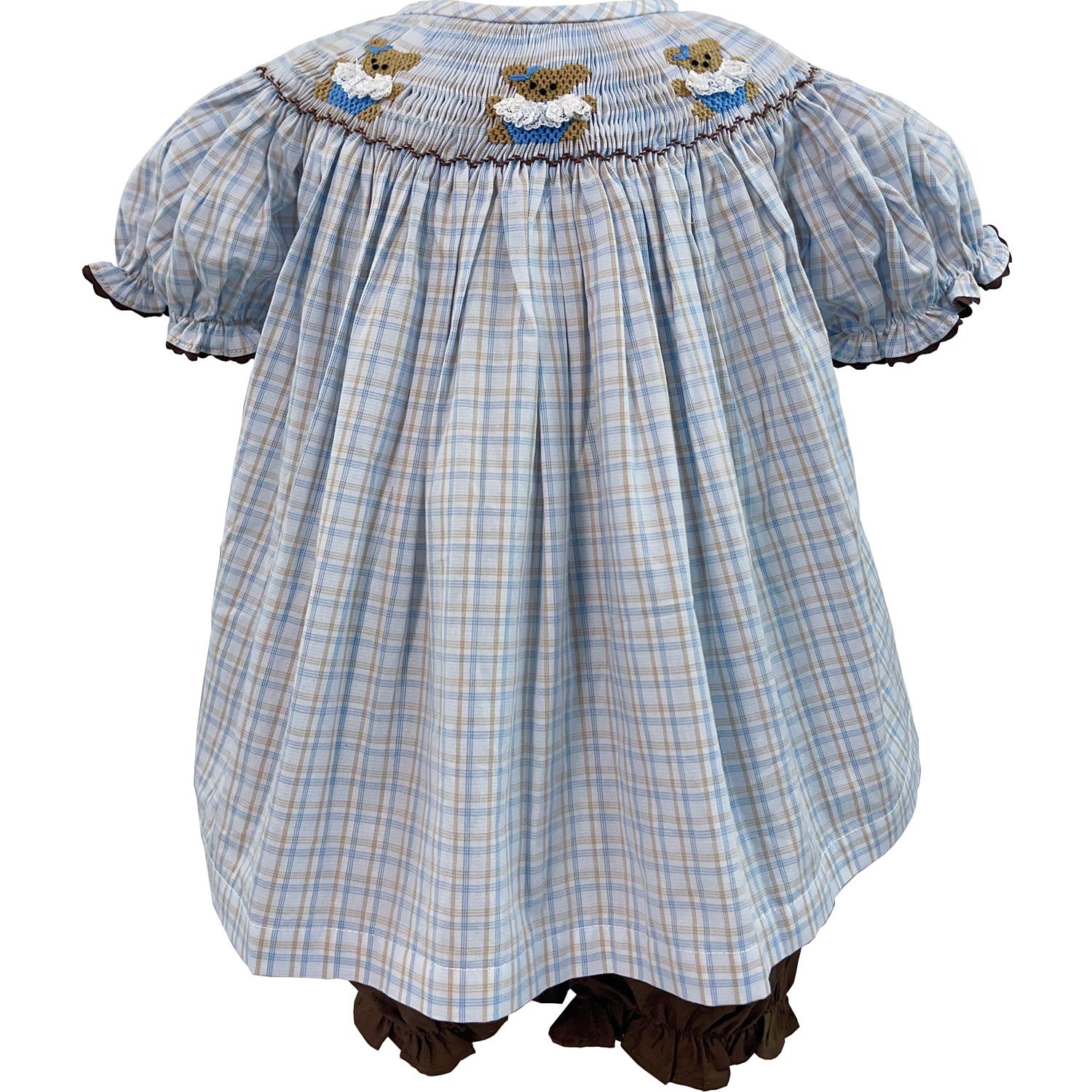 蕾丝小熊打揽纯棉连衣裙套装爬服