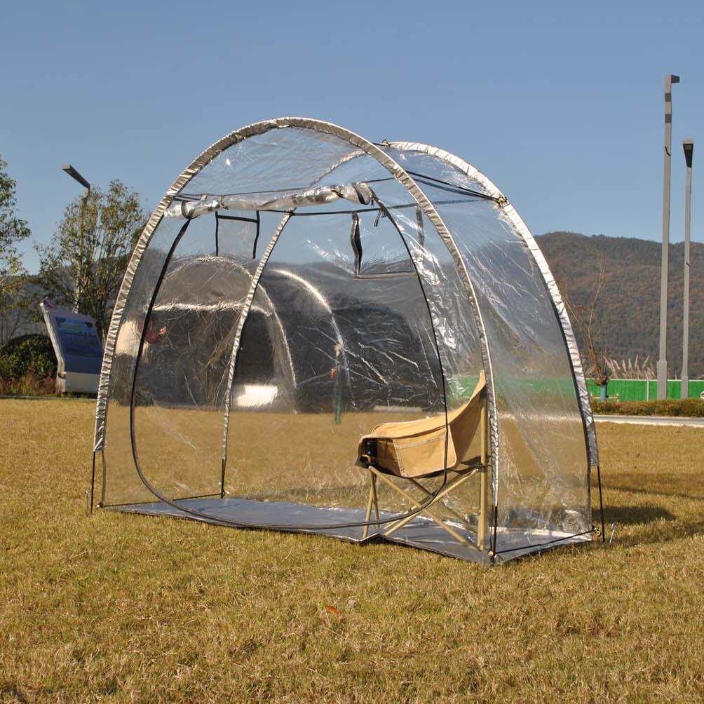 单人冬季防风保暖阳光房户外透明帐篷阳光棚可移动不含内部折叠椅