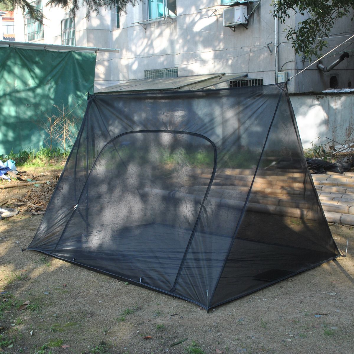 双人无杆便携A字露营帐篷蚊帐,超轻量化户外装备全网纱A字帐篷