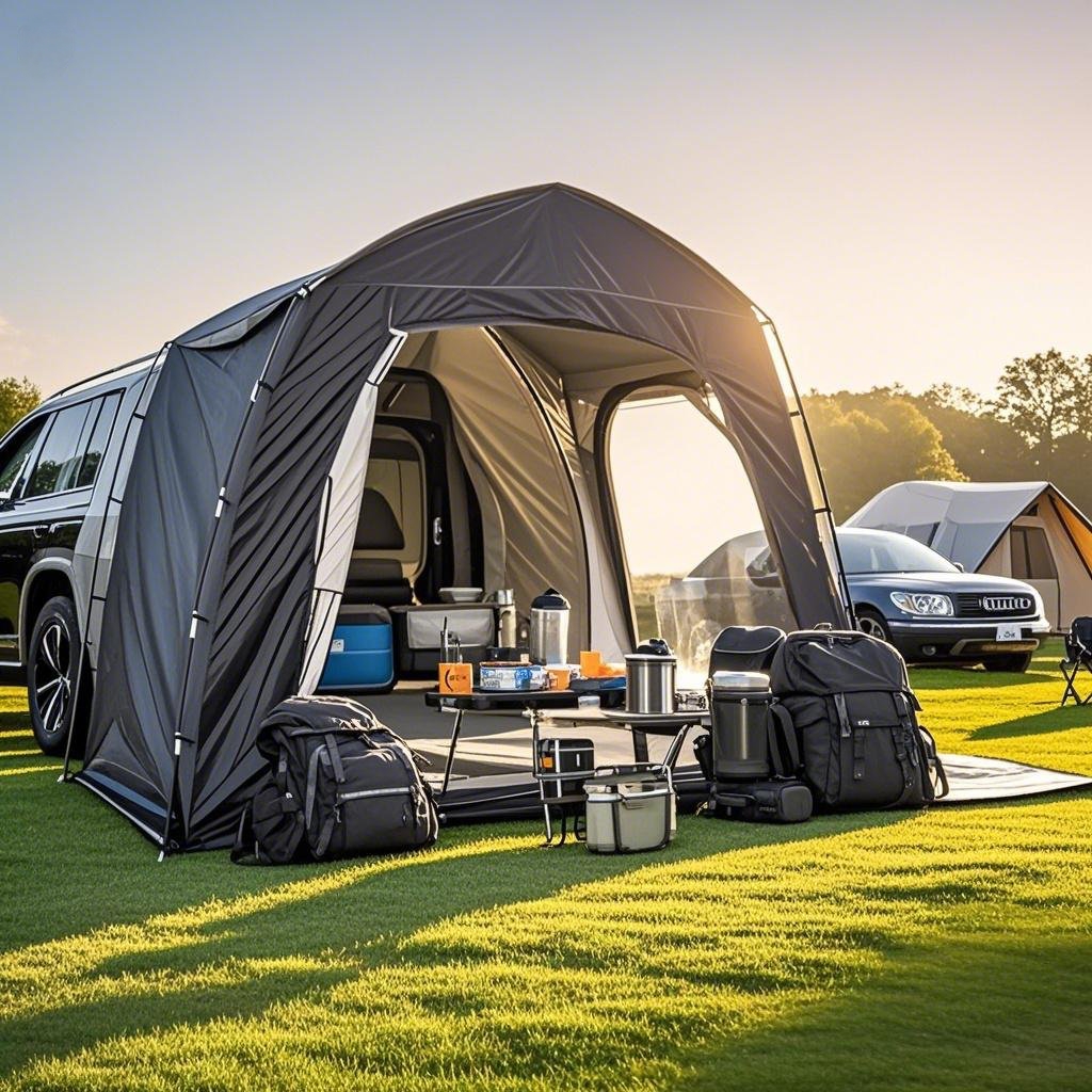 3-4人实用大空间户外露营车尾帐篷可直立行走含帐底可过夜防雨