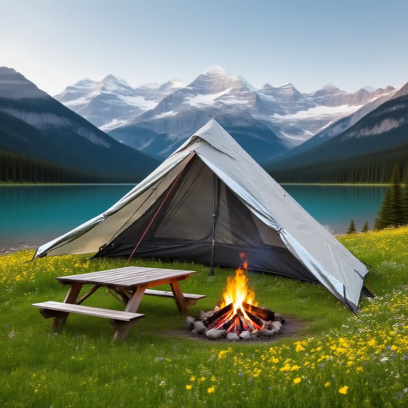 轻量化无杆露营帐篷金字塔帐篷含内外帐篷户外徒步帐篷骑行帐