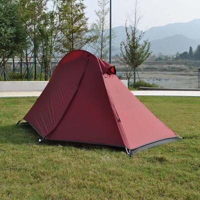 户外登山露营轻量化铝杆超轻单人帐篷210t格子布飞鱼帐篷仅1.8kg