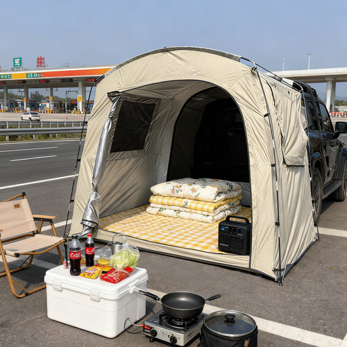 服务区过夜车尾帐篷高速路休息帐篷2-3人过年回家自驾实用帐篷