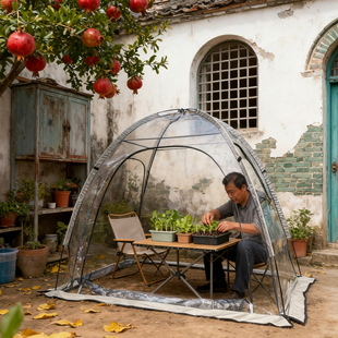春节斗地主帐篷过年唠嗑打边炉晒太阳帐篷户外防寒挡风实用透明帐