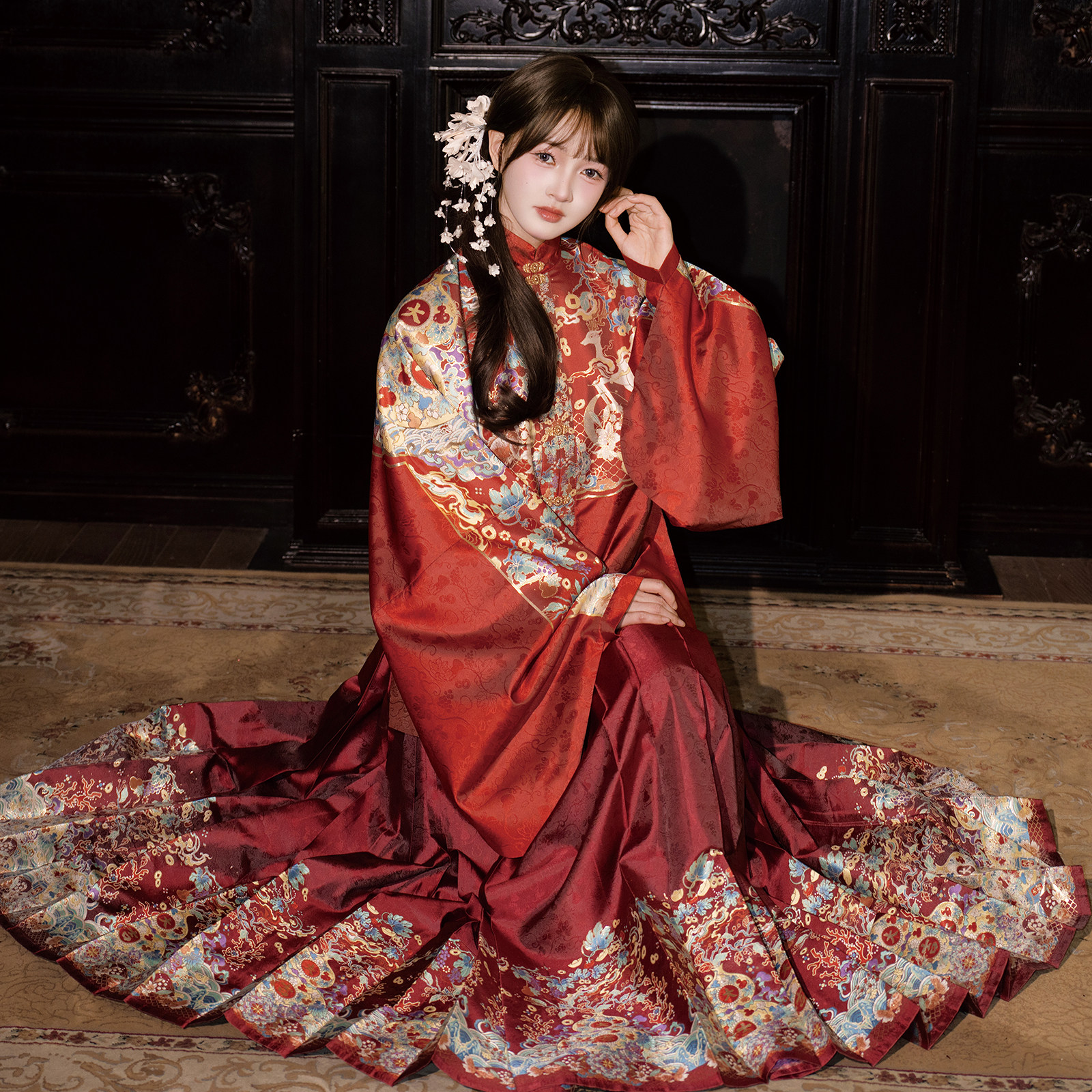 素羽华裳 福禄来宜 明制汉服女仿妆花短袄马面裙国风千金风冬套装,女装/女士精品,汉服套装,淘宝优惠券,粉丝福利购,淘宝优惠卷