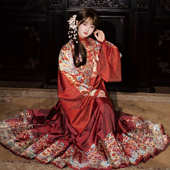 明制汉服女仿妆花短袄马面裙国风千金风冬套装 素羽华裳 福禄来宜