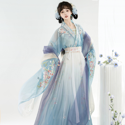 素羽华裳 花鸢月 原创汉服女南北朝大袖衫魏晋风日常仙气春夏套装