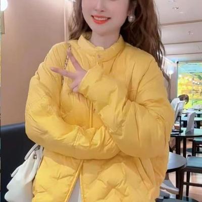 洋气时尚拉链圆领长袖棉服外套女