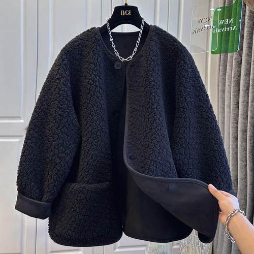 毛茸茸宽松保暖加厚外套冬季新款