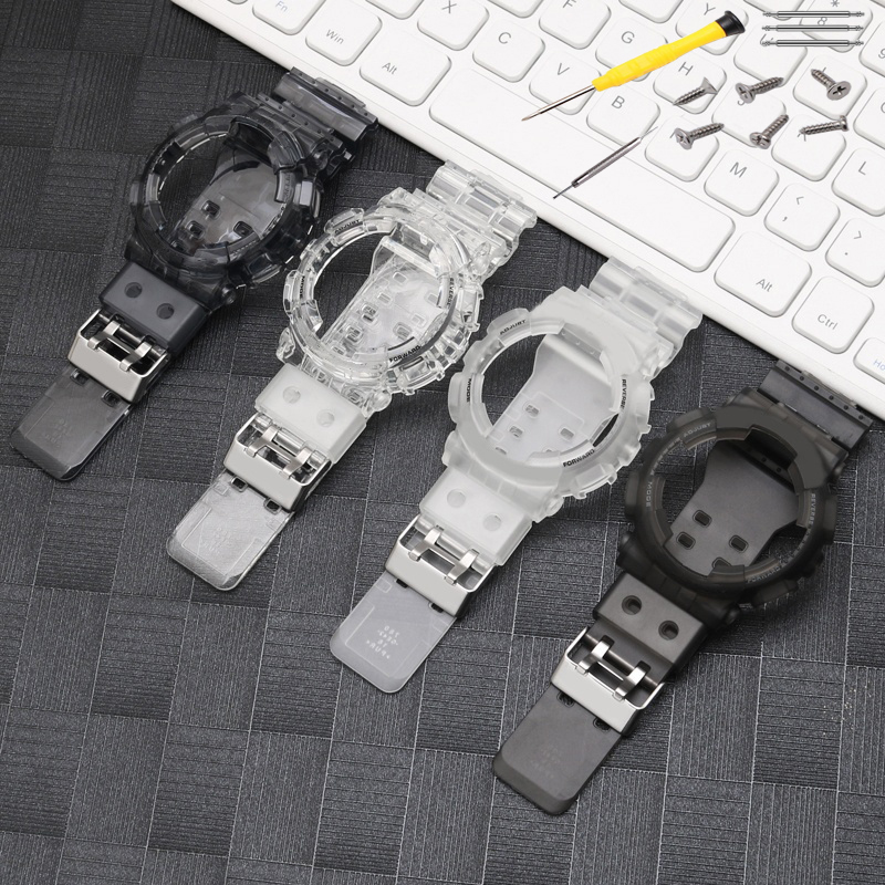 适配卡西欧GA110SKE/GB/GD/GAX100/120/140冰韧灰色表壳表带5146